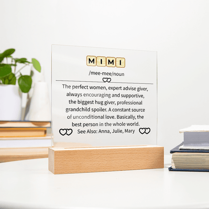 MIMI Acrylic Square Plaque - Beauty Belliss