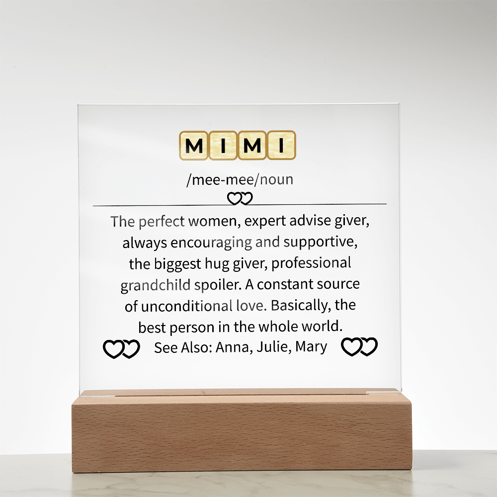 MIMI Acrylic Square Plaque - Beauty Belliss