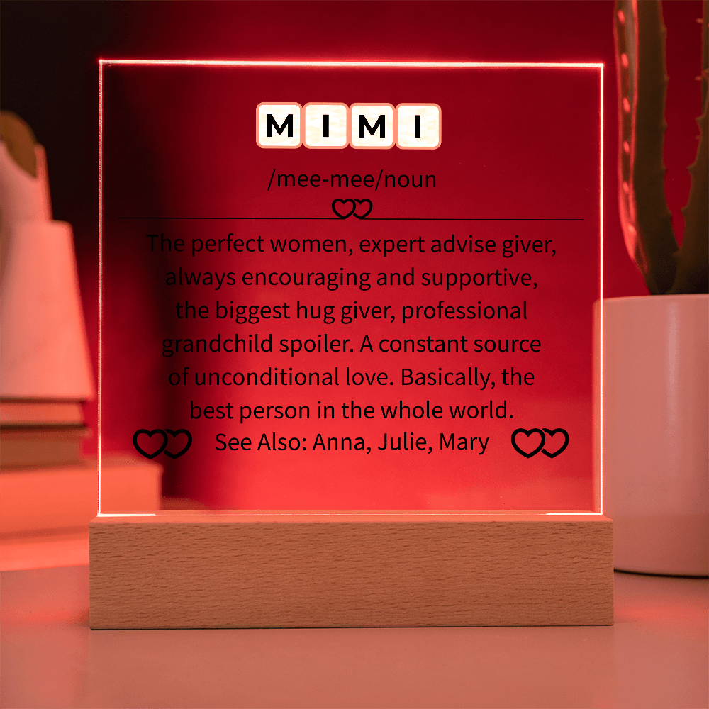 MIMI Acrylic Square Plaque - Beauty Belliss