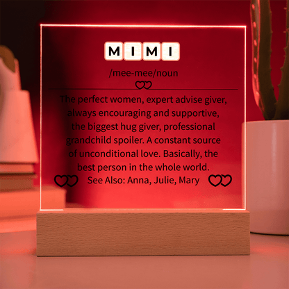 MIMI Acrylic Square Plaque - Beauty Belliss