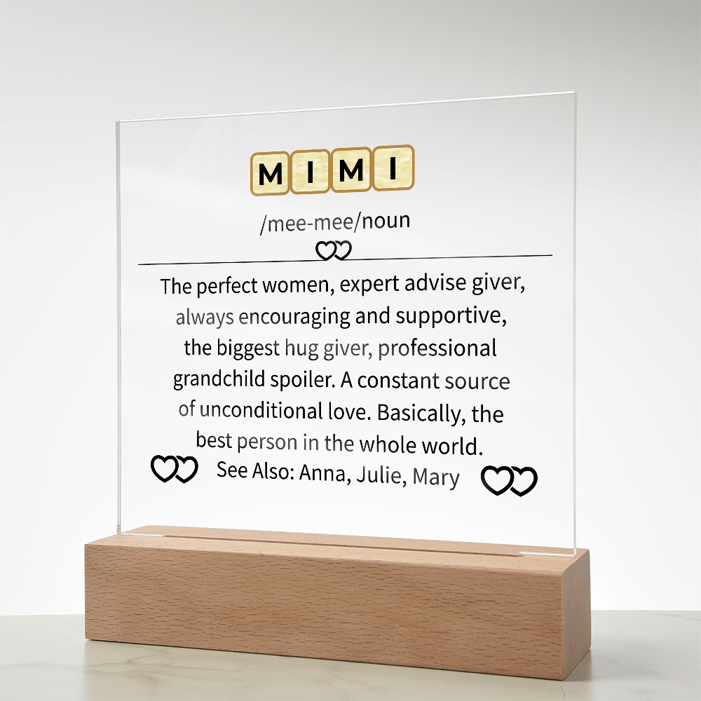 MIMI Acrylic Square Plaque - Beauty Belliss