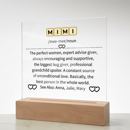 MIMI Acrylic Square Plaque - Beauty Belliss