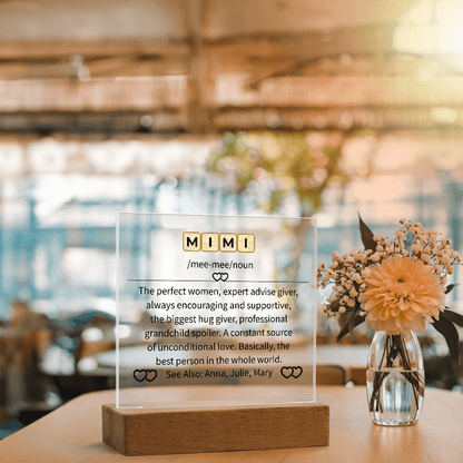 MIMI Acrylic Square Plaque - Beauty Belliss