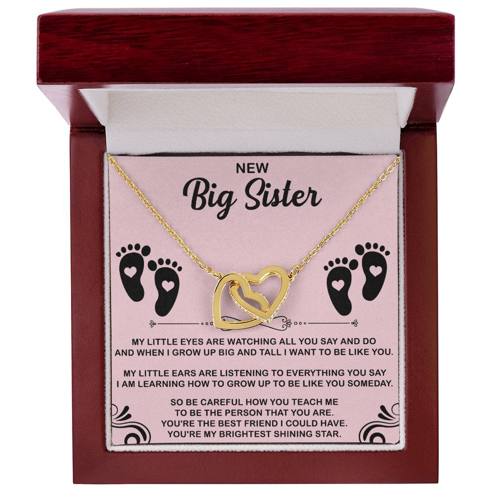 New Big Sister Interlocking Hearts Necklace - Big Sister gifts - Beauty Belliss