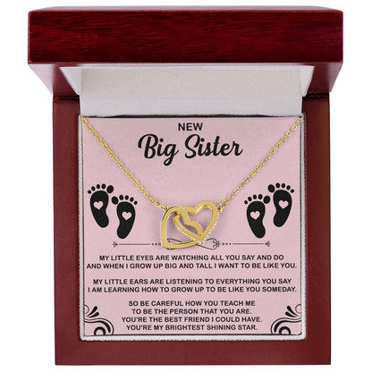 New Big Sister Interlocking Hearts Necklace - Big Sister gifts - Beauty Belliss