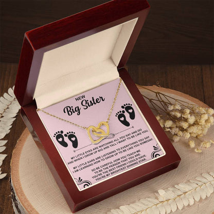 New Big Sister Interlocking Hearts Necklace - Big Sister gifts - Beauty Belliss