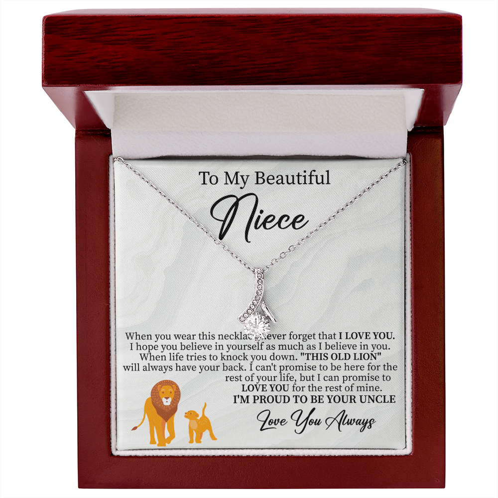 niece necklace presented in a gift box ready for a heartfelt birthday or holiday surprise