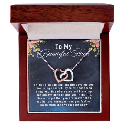 niece necklace presented in an elegant keepsake gift box for a heartfelt surprise