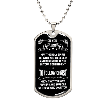 On you Confirmation Luxury Graphic Dog Tag Necklace - Beauty Belliss