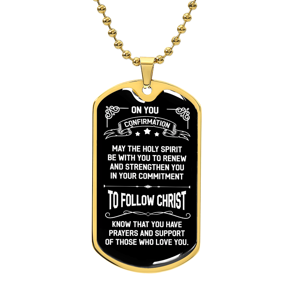 On you Confirmation Luxury Graphic Dog Tag Necklace - Beauty Belliss