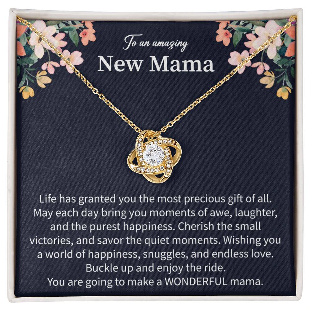 close up of a Giftsignature necklace designed as a personalized keepsake for a new mom