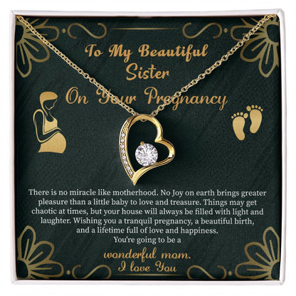 Pregnant Sister Gift For First Time Mom Gift, Pregnancy Necklace For Big Sister Reveal, Mom To Be Gift For Sister - Beauty Belliss