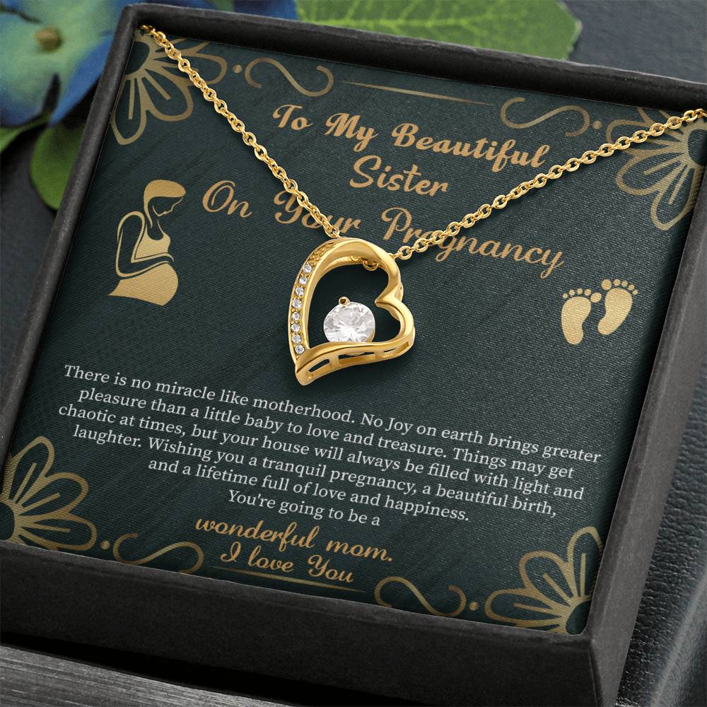 Pregnant Sister Gift For First Time Mom Gift, Pregnancy Necklace For Big Sister Reveal, Mom To Be Gift For Sister - Beauty Belliss