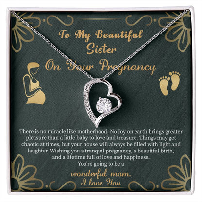 Pregnant Sister Gift For First Time Mom Gift, Pregnancy Necklace For Big Sister Reveal, Mom To Be Gift For Sister - Beauty Belliss