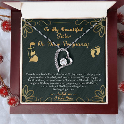 Pregnant Sister Gift For First Time Mom Gift, Pregnancy Necklace For Big Sister Reveal, Mom To Be Gift For Sister - Beauty Belliss