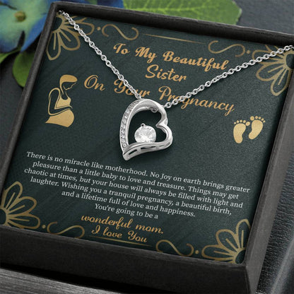 Pregnant Sister Gift For First Time Mom Gift, Pregnancy Necklace For Big Sister Reveal, Mom To Be Gift For Sister - Beauty Belliss