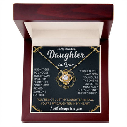 premium quality love knot necklace designed for daughter in law