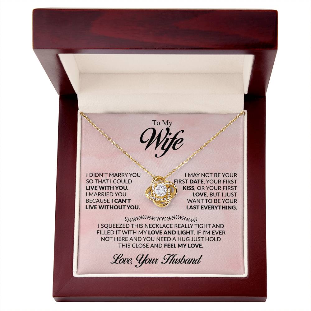 close up of romantic necklace designed to honor a wife’s love