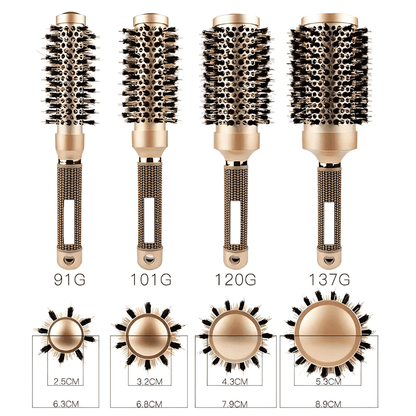 Round Hair Brush Professional Hair Styling Brush, Round Curling Brush Bristle - Beauty Belliss
