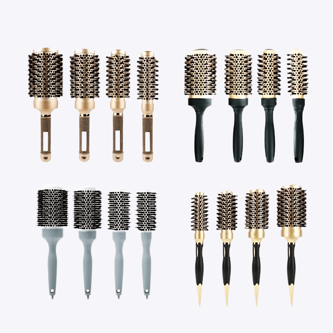 Round Hair Brush Professional Hair Styling Brush, Round Curling Brush Bristle - Beauty Belliss