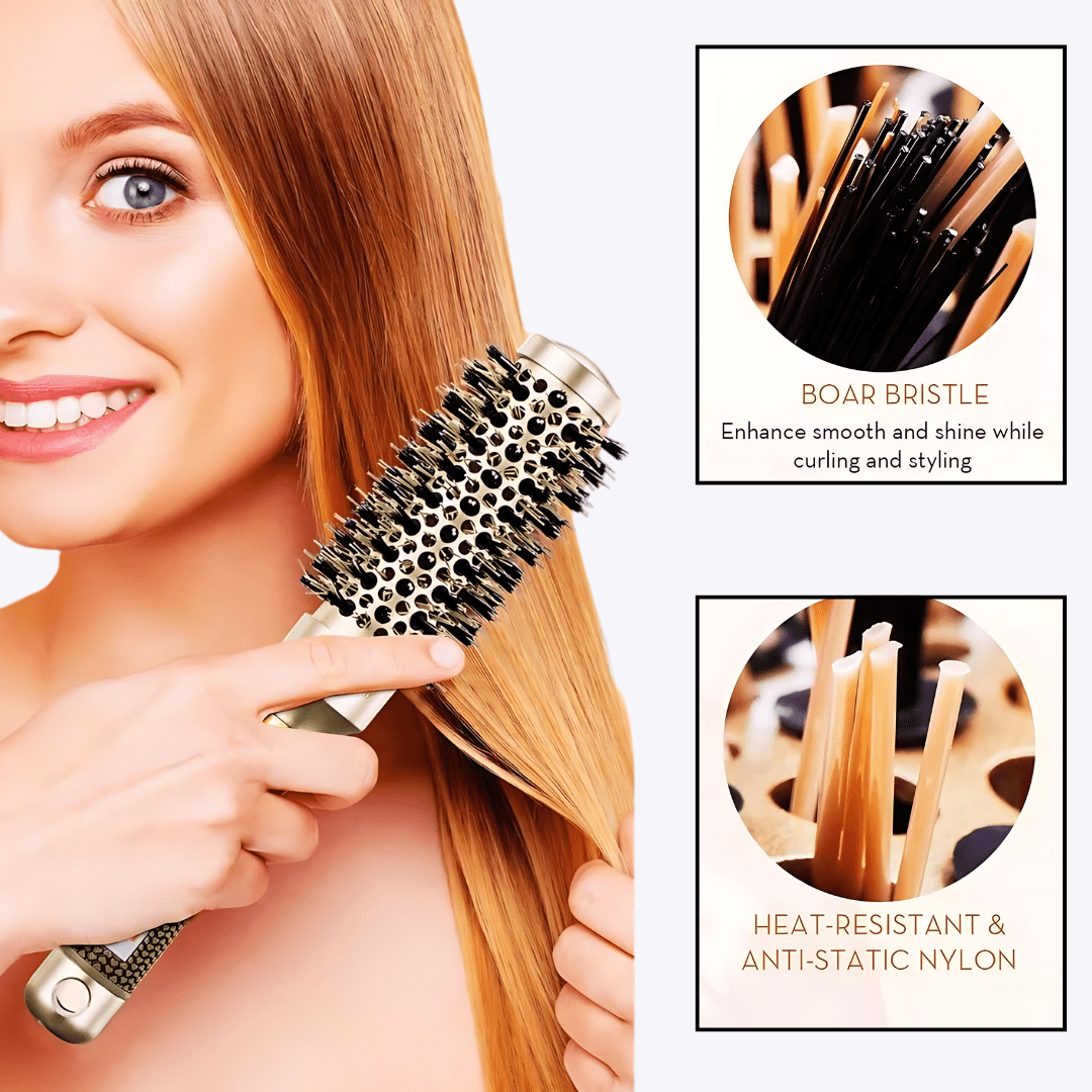 Round Hair Brush Professional Hair Styling Brush, Round Curling Brush Bristle - Beauty Belliss