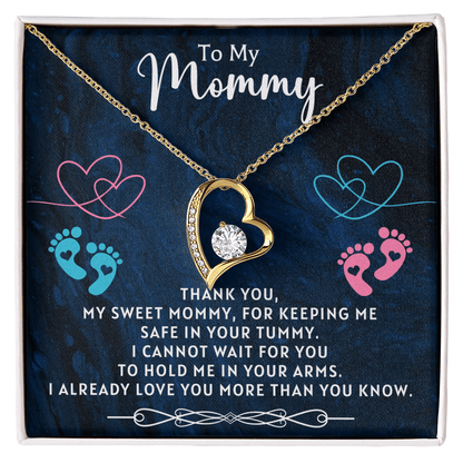 sentimental necklace message from unborn baby to mommy