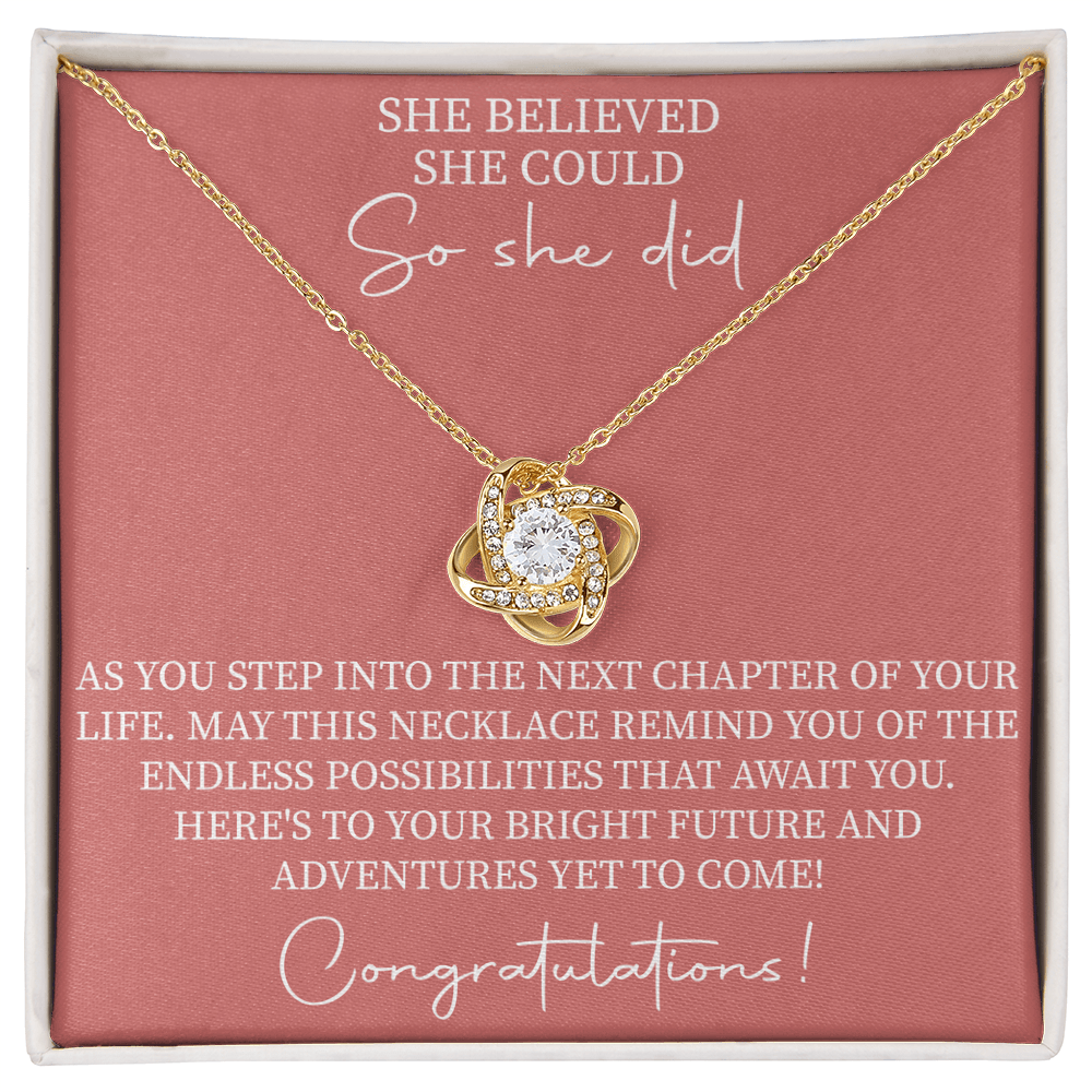 She believed she could so she did necklace, Graduation Gift for Her, Motivational Jewelry - Beauty Belliss