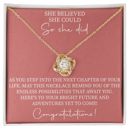 She believed she could so she did necklace, Graduation Gift for Her, Motivational Jewelry - Beauty Belliss