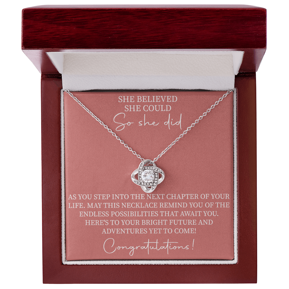 She believed she could so she did necklace, Graduation Gift for Her, Motivational Jewelry - Beauty Belliss