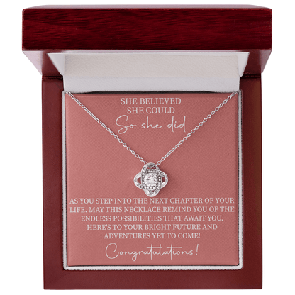 She believed she could so she did necklace, Graduation Gift for Her, Motivational Jewelry - Beauty Belliss