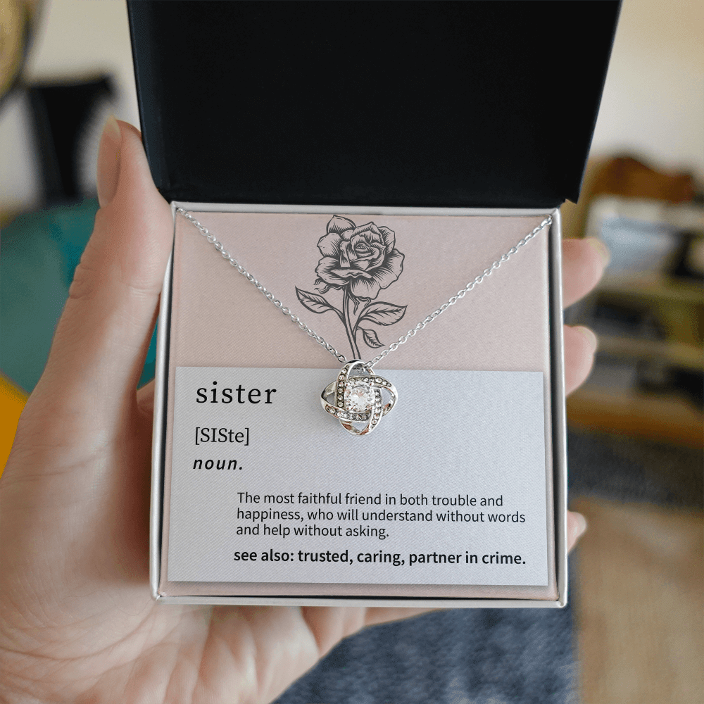 Sister Definition Love Knot Necklace - Beauty Belliss