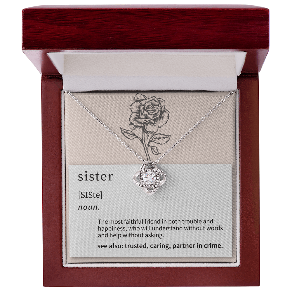 Sister Definition Love Knot Necklace - Beauty Belliss