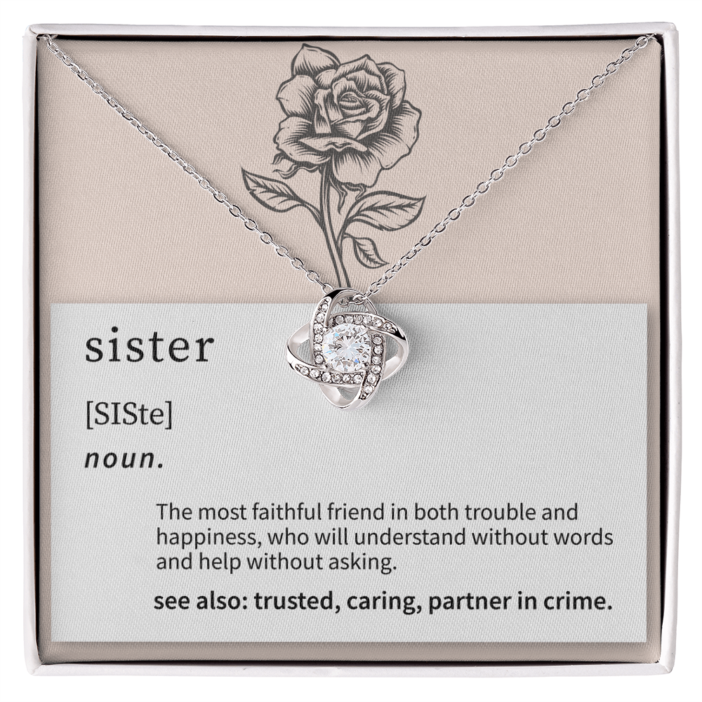love knot necklace gift celebrating the special bond between sisters