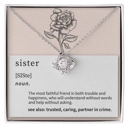 love knot necklace gift celebrating the special bond between sisters