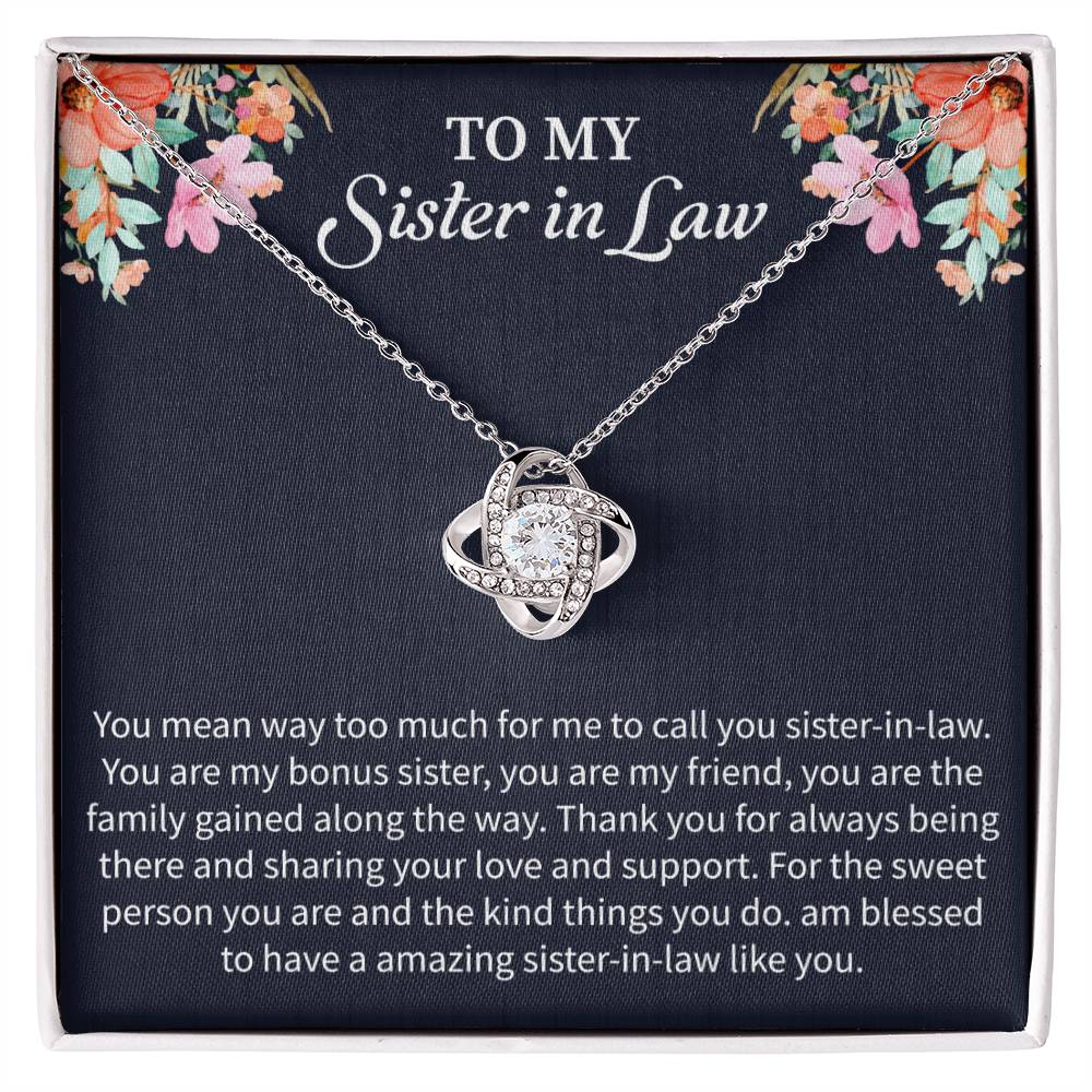 love knot necklace gift for sister in law with heartfelt meaning