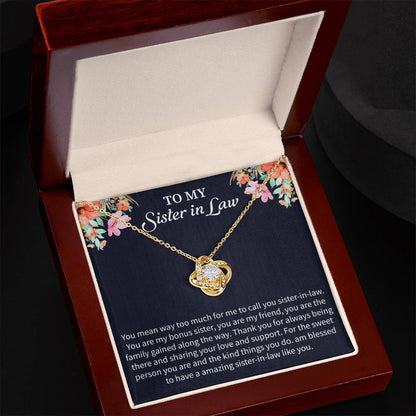 Sister - in - Law Wedding Gift Necklace 14k Gold & Cubic Zirconia, Perfect Gift for Weddings or Special Occasions - Beauty Belliss
