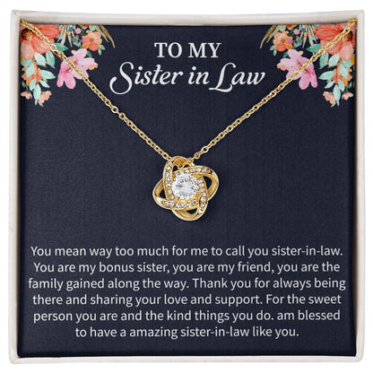 Sister - in - Law Wedding Gift Necklace 14k Gold & Cubic Zirconia, Perfect Gift for Weddings or Special Occasions - Beauty Belliss