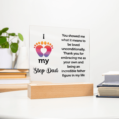 Step Dad Acrylic Square Plaque - Beauty Belliss