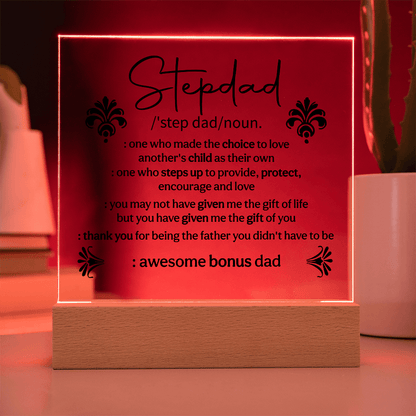 Stepdad Acrylic Square Plaque - Fathers day Gifts - Beauty Belliss
