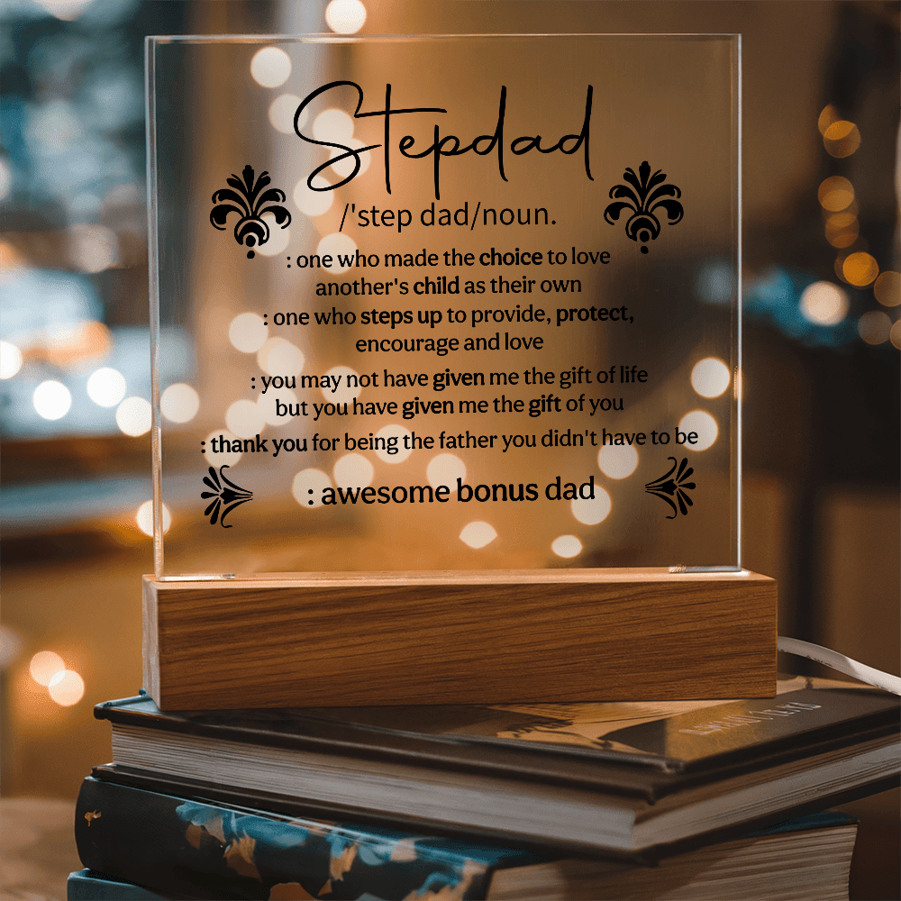 Stepdad Acrylic Square Plaque - Fathers day Gifts - Beauty Belliss