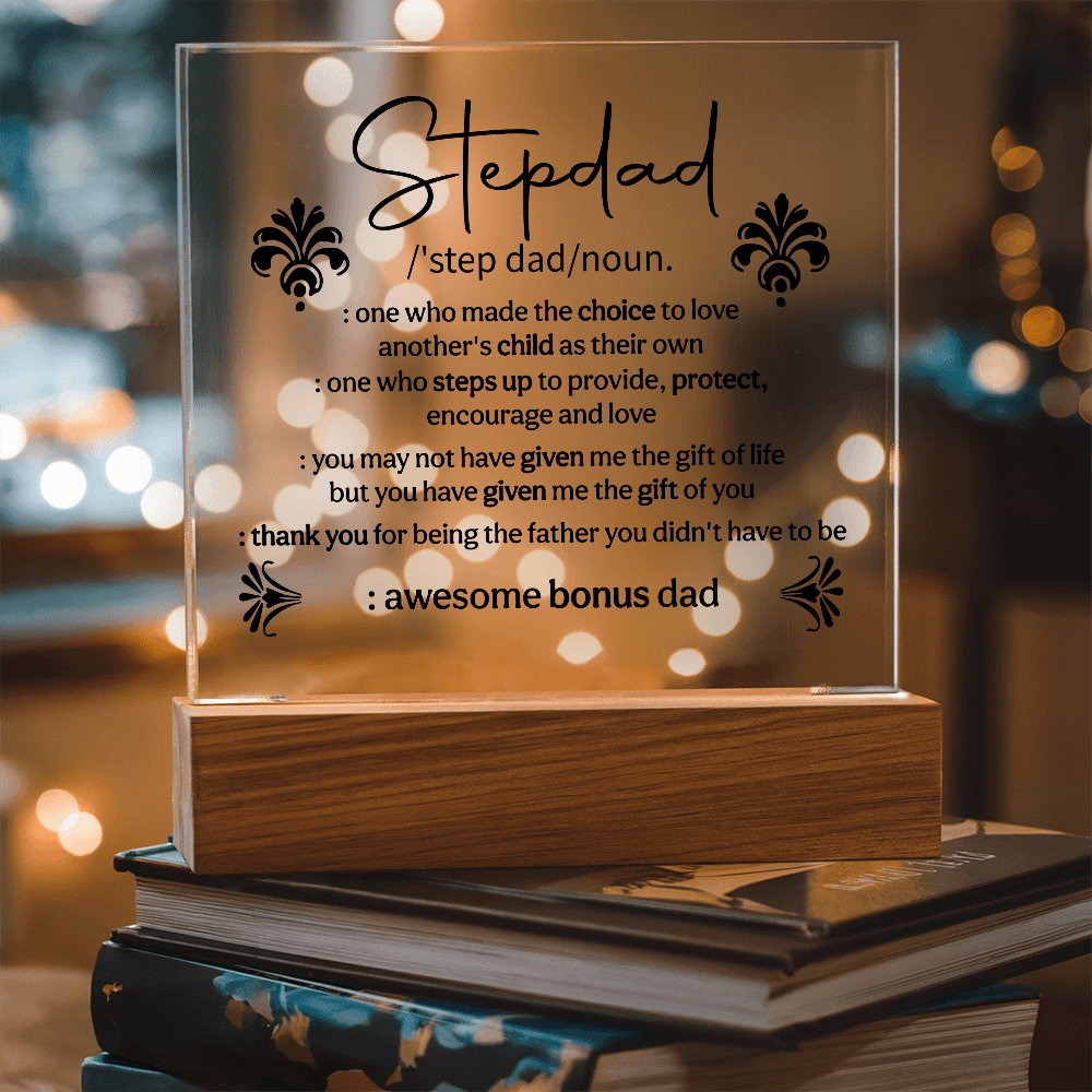 Stepdad Acrylic Square Plaque - Fathers day Gifts - Beauty Belliss