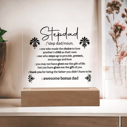 Stepdad Acrylic Square Plaque - Fathers day Gifts - Beauty Belliss