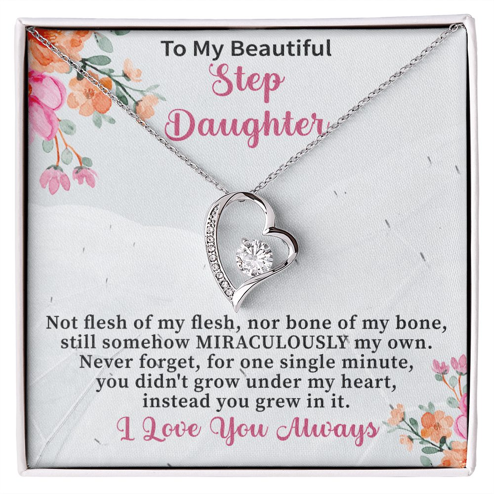 Stepdaughter Gifts from Stepmom Stepdad • Daughter Gift • Meaningful Jewelry for Women Girls • Mother Father to Stepdaughter Necklace - Beauty Belliss