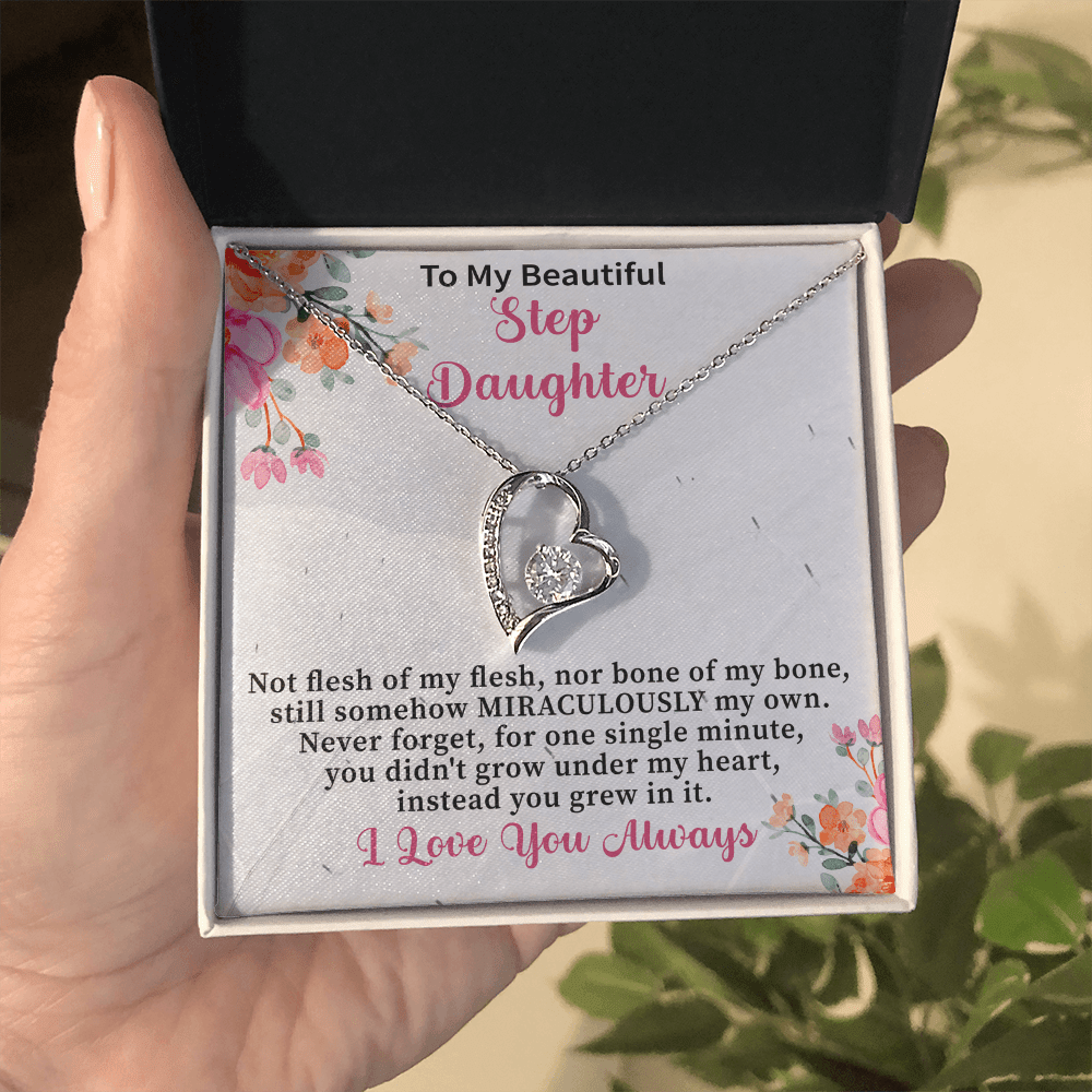 Stepdaughter Gifts from Stepmom Stepdad • Daughter Gift • Meaningful Jewelry for Women Girls • Mother Father to Stepdaughter Necklace - Beauty Belliss