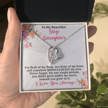 Stepdaughter Gifts from Stepmom Stepdad • Daughter Gift • Meaningful Jewelry for Women Girls • Mother Father to Stepdaughter Necklace - Beauty Belliss