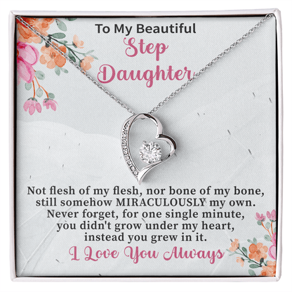 Stepdaughter Gifts from Stepmom Stepdad • Daughter Gift • Meaningful Jewelry for Women Girls • Mother Father to Stepdaughter Necklace - Beauty Belliss