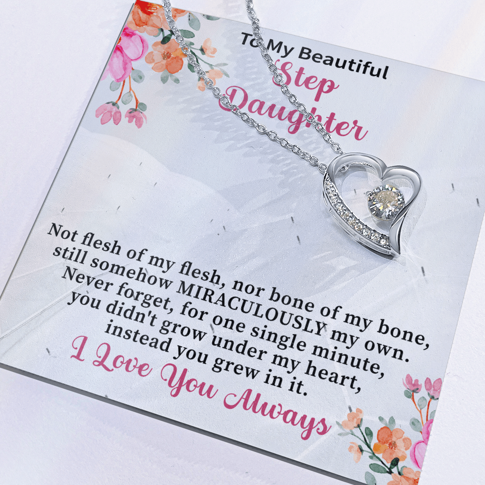 Stepdaughter Gifts from Stepmom Stepdad • Daughter Gift • Meaningful Jewelry for Women Girls • Mother Father to Stepdaughter Necklace - Beauty Belliss