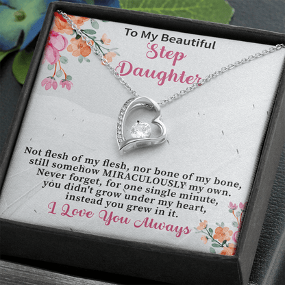 Stepdaughter Gifts from Stepmom Stepdad • Daughter Gift • Meaningful Jewelry for Women Girls • Mother Father to Stepdaughter Necklace - Beauty Belliss