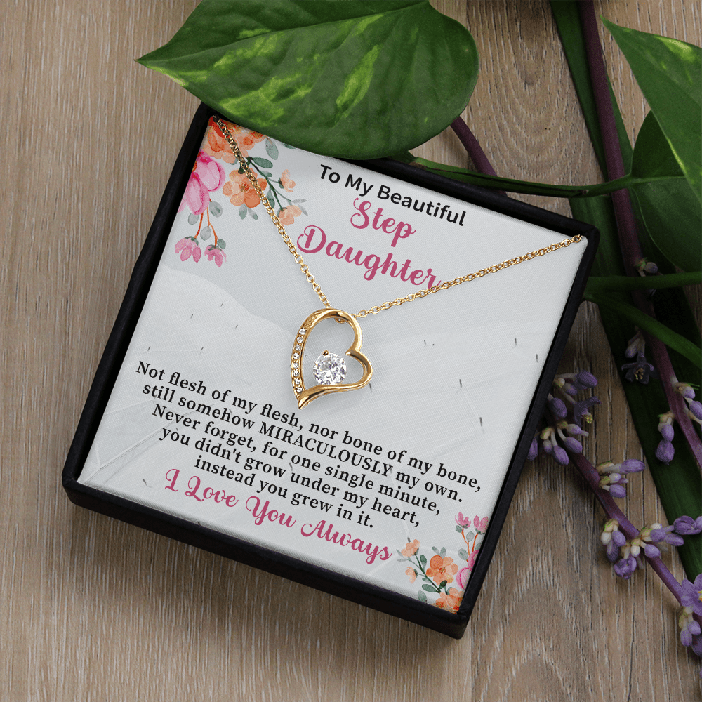 Stepdaughter Gifts from Stepmom Stepdad • Daughter Gift • Meaningful Jewelry for Women Girls • Mother Father to Stepdaughter Necklace - Beauty Belliss