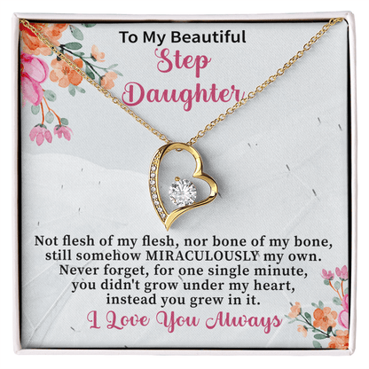 Stepdaughter Gifts from Stepmom Stepdad • Daughter Gift • Meaningful Jewelry for Women Girls • Mother Father to Stepdaughter Necklace - Beauty Belliss